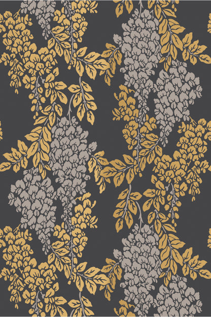 Wisteria Wallpaper - Charleston Gray - 2206
