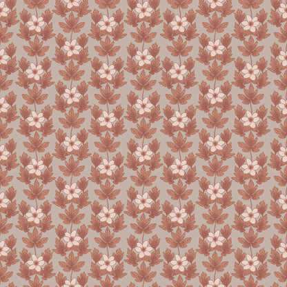 Wood Anemone Wallpaper - Copper - Summer Gray
