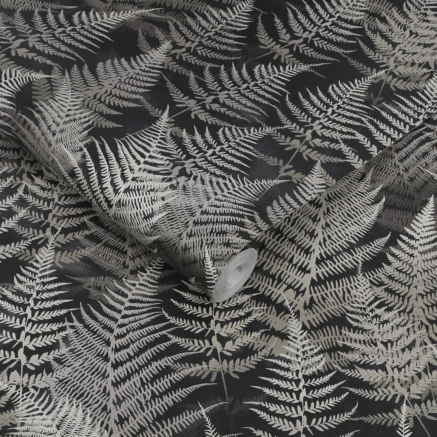 Woodland Fern Wallpaper - Charcoal - Clarissa Hulse