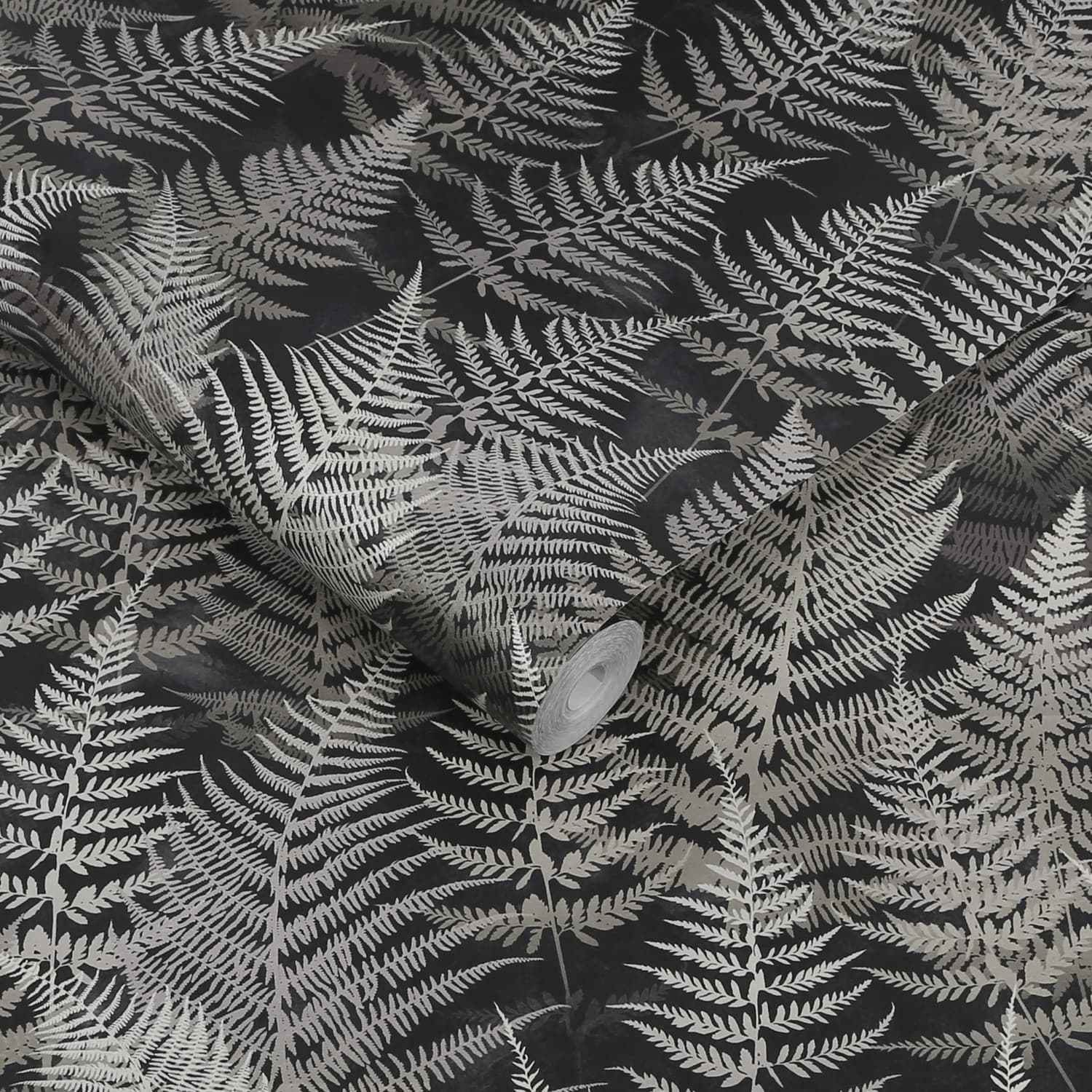 Woodland Fern Wallpaper - Charcoal - Clarissa Hulse