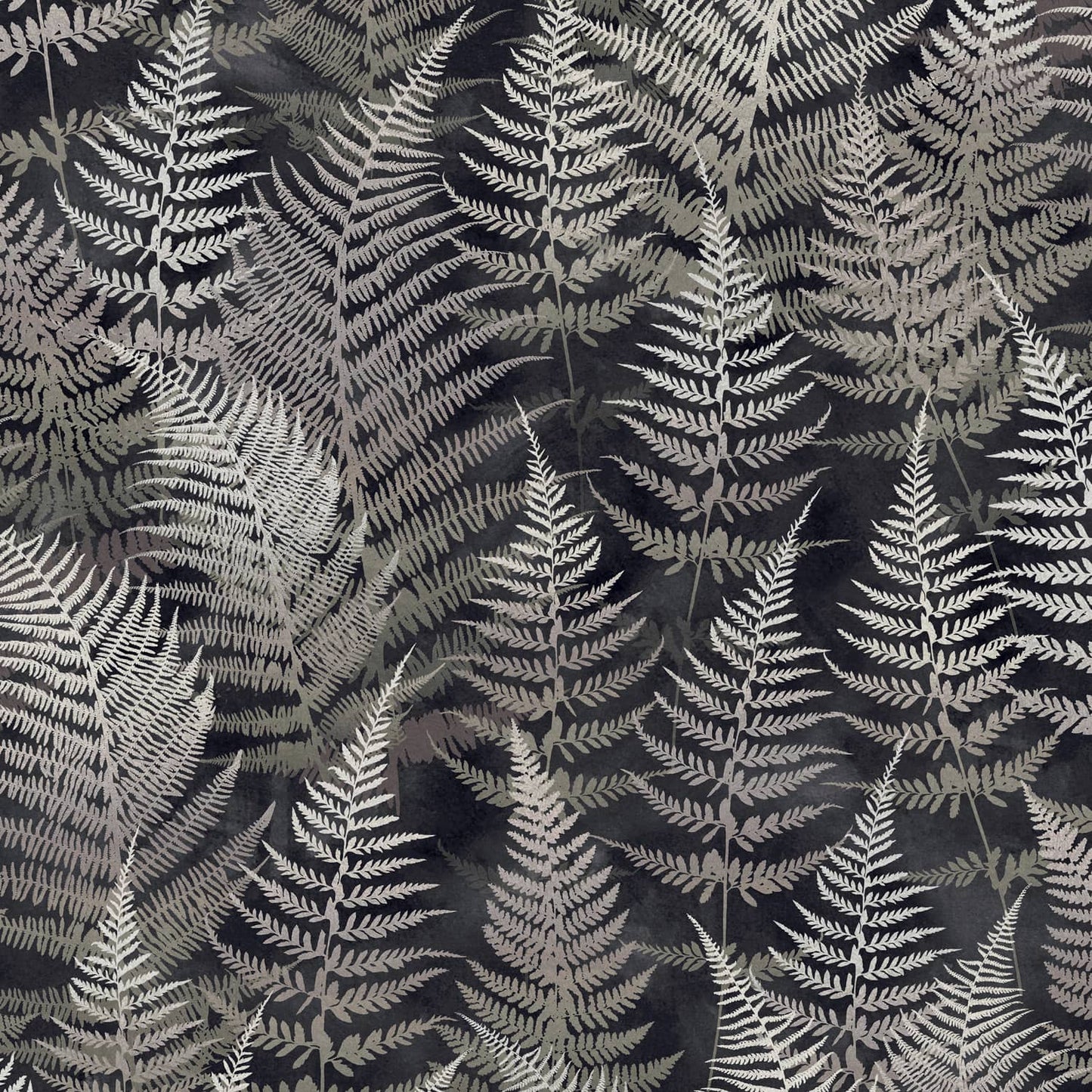 Woodland Fern Wallpaper - Charcoal - Clarissa Hulse