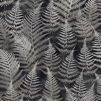 Woodland Fern Wallpaper - Charcoal - Clarissa Hulse