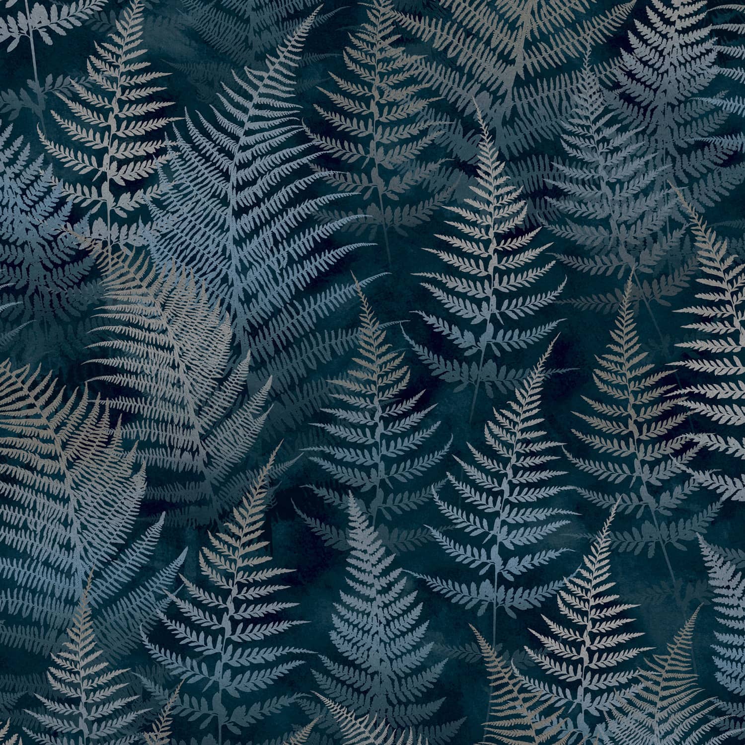 Woodland Fern Wallpaper - French Navy - Clarissa Hulse