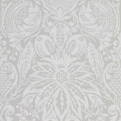 Mitford Damask Wallpaper - Platinum Grey - ZDAR312863