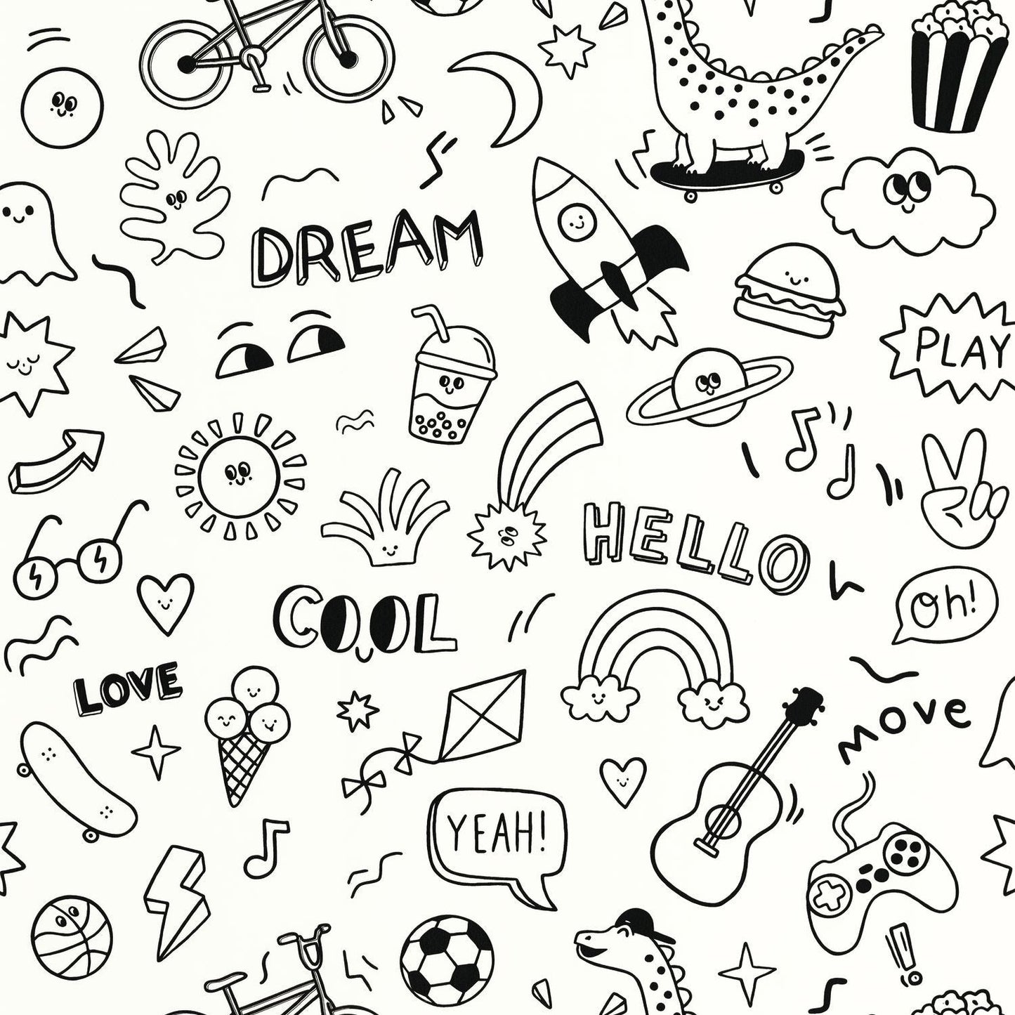 A Vos Crayons Wallpaper - Noir - Caselio - 105829090