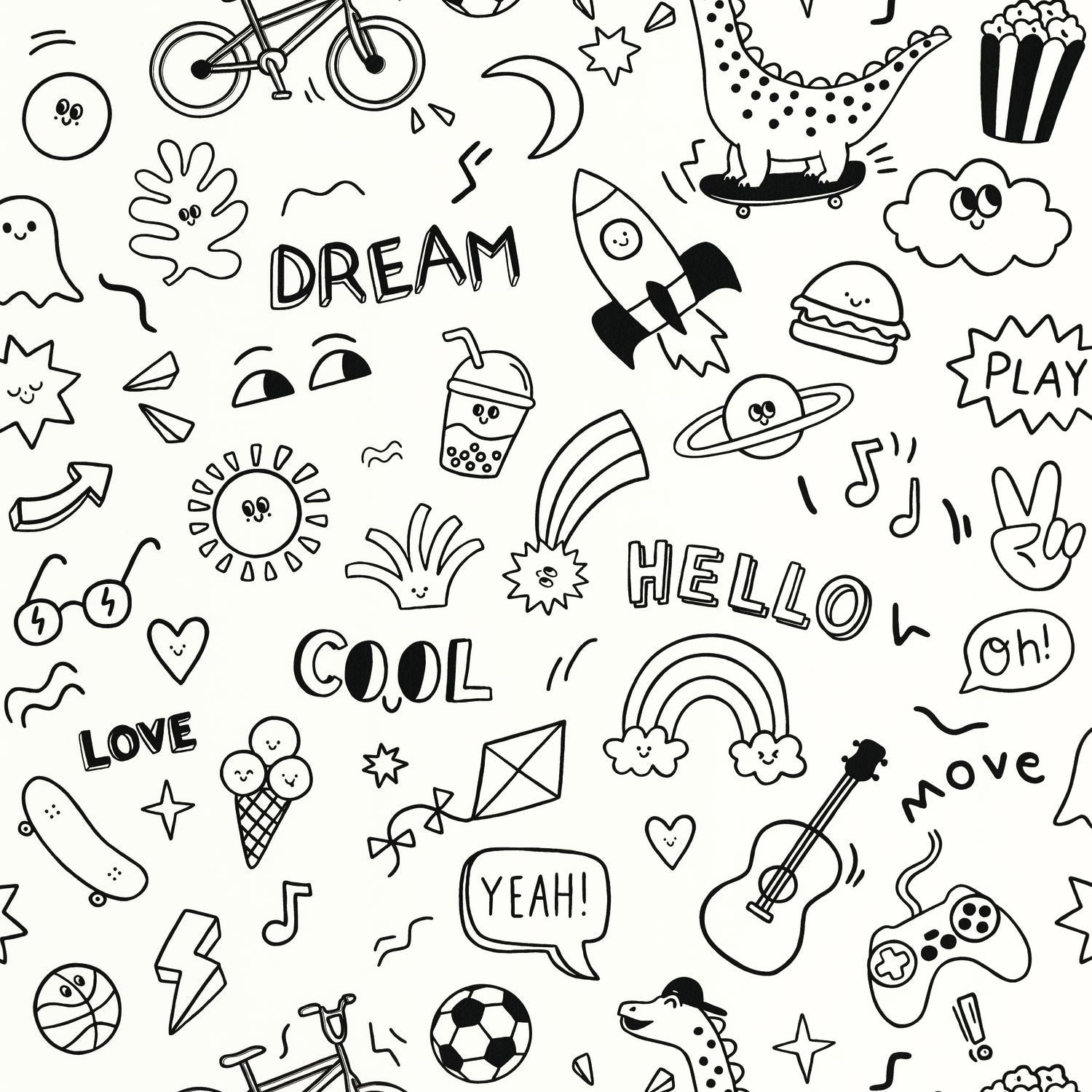 A Vos Crayons Wallpaper - Noir - Caselio - 105829090