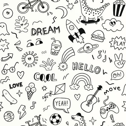 A Vos Crayons Wallpaper - Noir - Caselio - 105829090