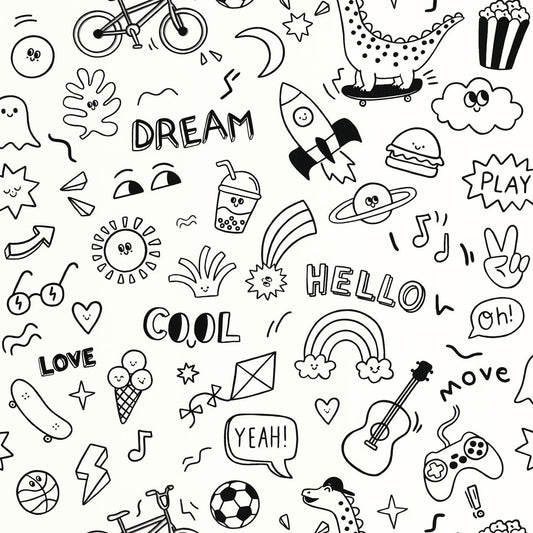 A Vos Crayons Wallpaper - Noir - Caselio - 105829090