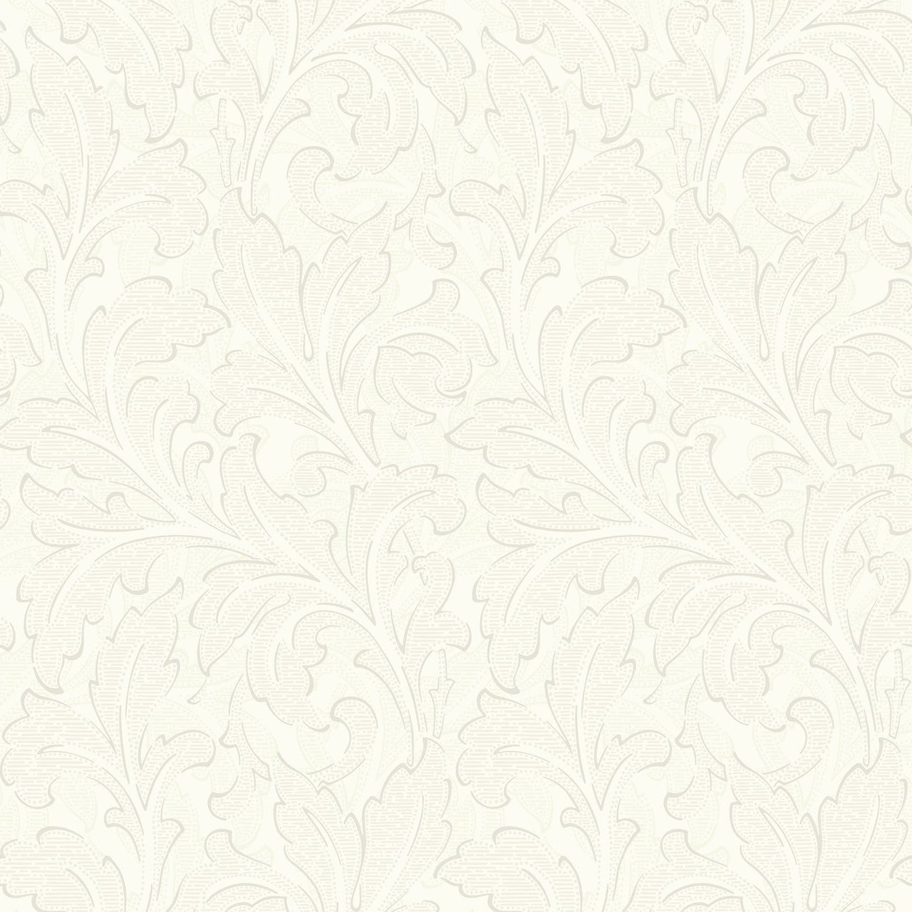 Acanthe Arts and Crafts Wallpaper - Blanc Ceruse - Casadeco - 86360105 - Premier Wallcovering