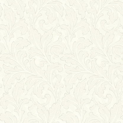 Acanthe Arts and Crafts Wallpaper - Blanc Ceruse - Casadeco - 86360105 - Premier Wallcovering