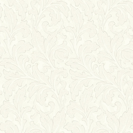 Acanthe Arts and Crafts Wallpaper - Blanc Ceruse - Casadeco - 86360105 - Premier Wallcovering