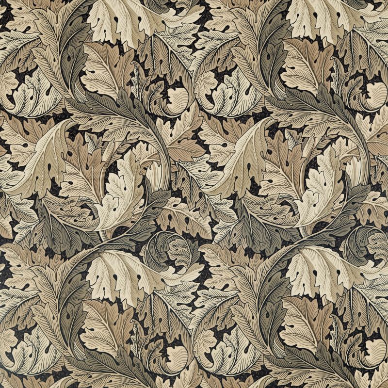 Acanthus Velvet Fabric - Charcoal/Grey - Morris & Co - 226399 - Premier Wallcovering