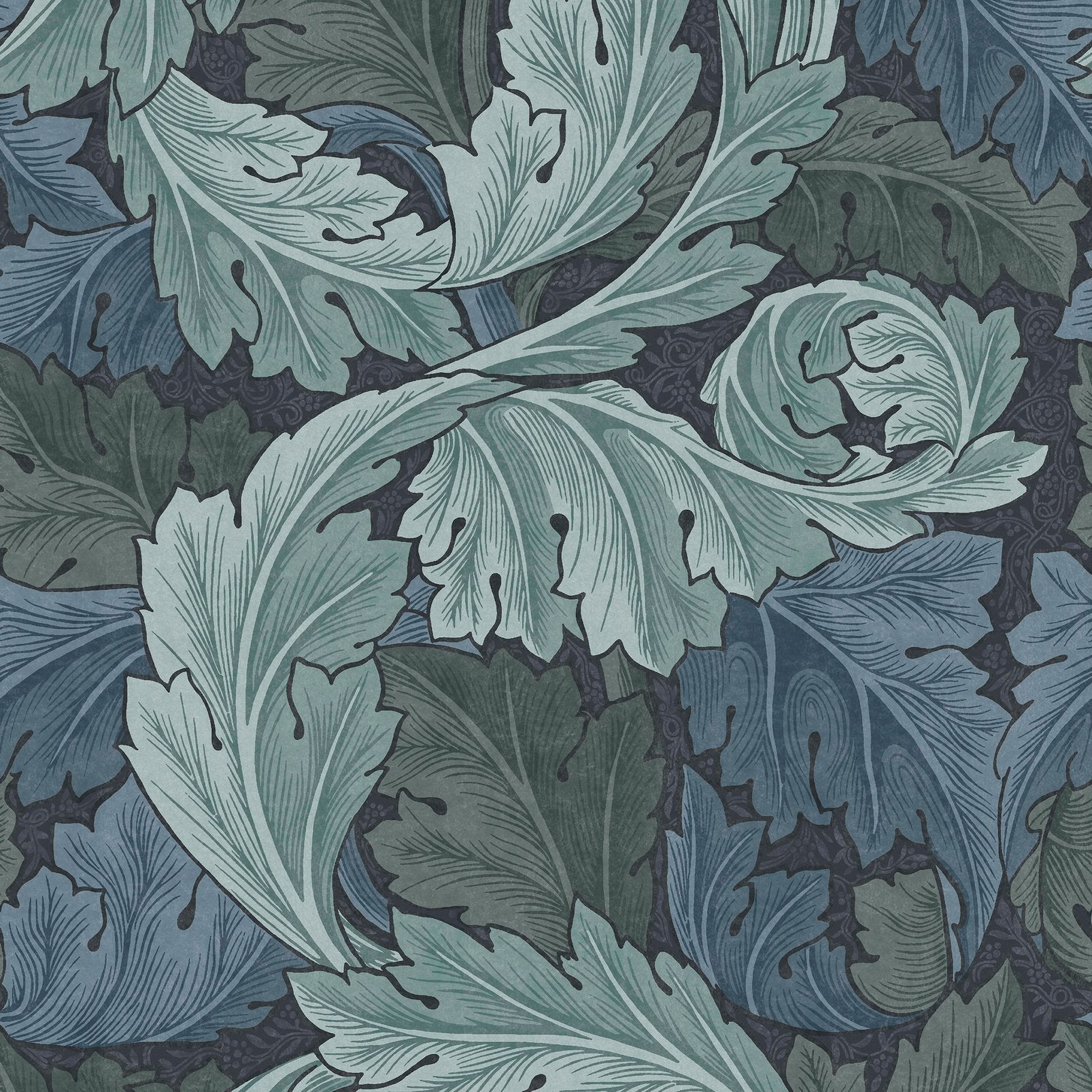 Acanthus Wallpaper - Blue - 124225 - William Morris AH - Premier Wallcovering