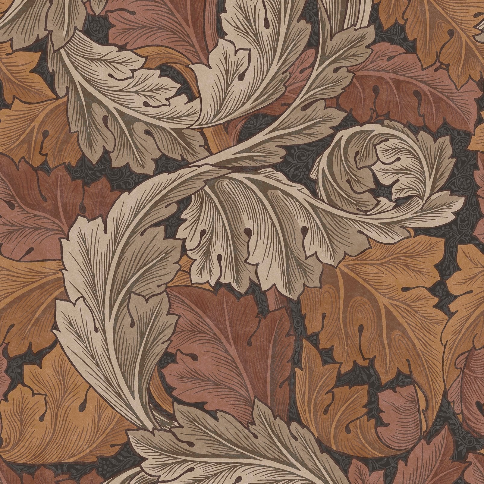 Acanthus Wallpaper - Burnt Orange - 124224 - William Morris AH - Premier Wallcovering