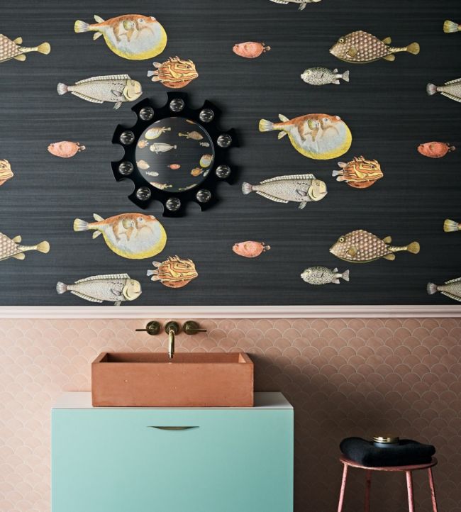 Acquario Wallpaper - Charcoal - 97/10048 - Cole & Son - Premier Wallcovering