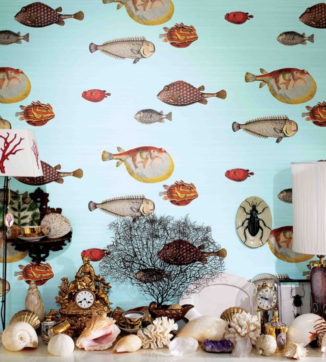 Acquario Wallpaper - Print Room Blue - 97/10030 - Cole & Son - Premier Wallcovering