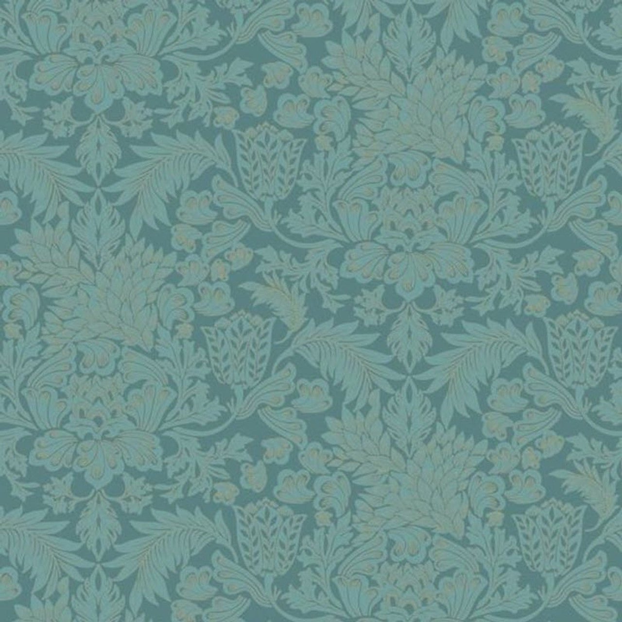 Adorn Five O'Clock Wallpaper - Bleu Paon - Casadeco - 85816384 - Premier Wallcovering