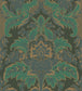 Aldwych Wallpaper - Metallic Gold & Viridian on Dark Viridian - 94/5028 - Cole & Son - Premier Wallcovering