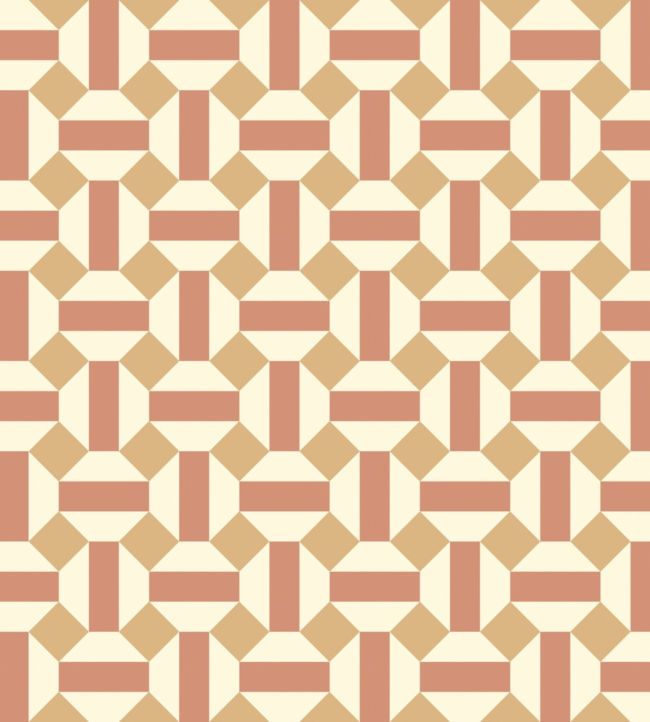Alicatado Wallpaper - Terracotta on Parchment - 117/12039 - Cole & Son - Premier Wallcovering
