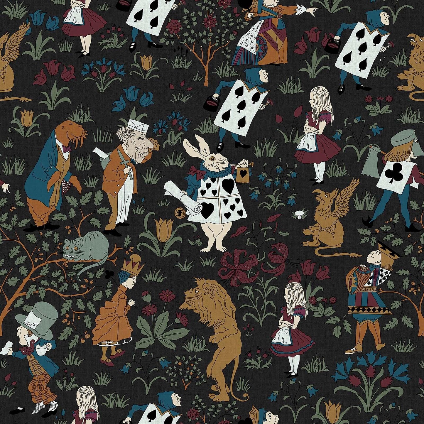 Alice In Wonderland Wallpaper - Noir - House of Hackney - 1-WA-ALI-DI-NOI-XXX