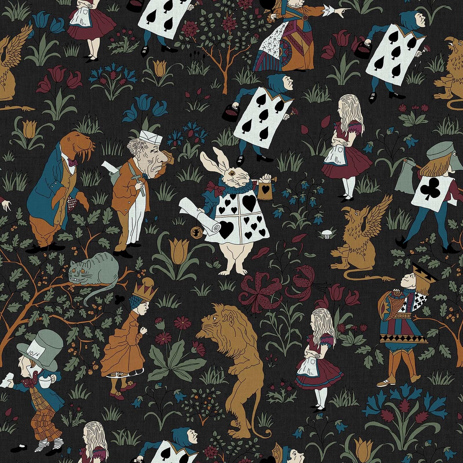 Alice In Wonderland Wallpaper - Noir - House of Hackney - 1-WA-ALI-DI-NOI-XXX