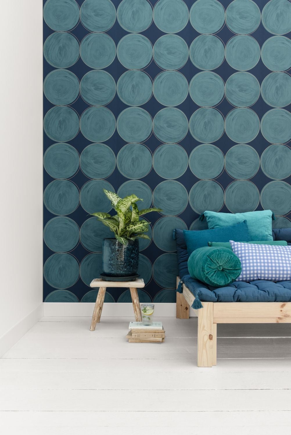 All Around Wallpaper - Bleu Canard - Caselio - 102886126