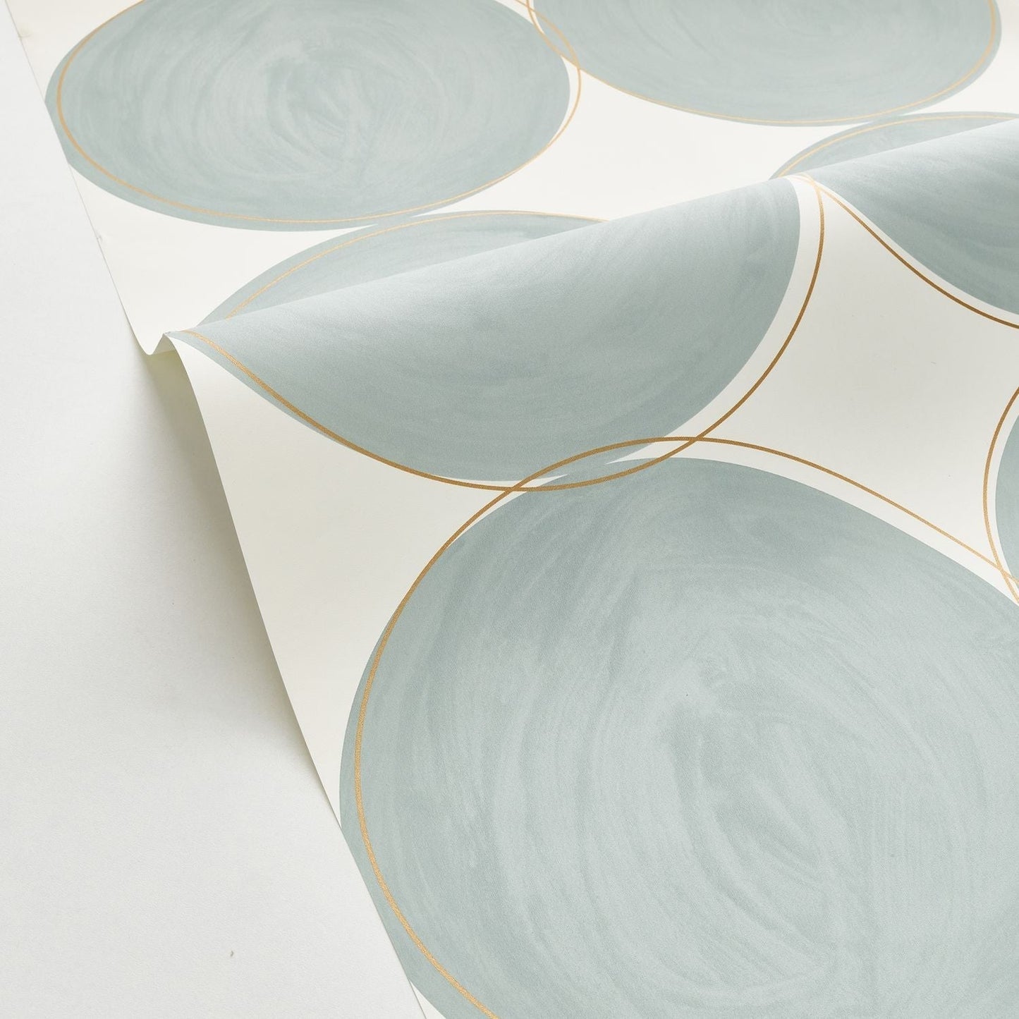 All Around Wallpaper - Bleu Fumee Dore - Caselio - 102886020