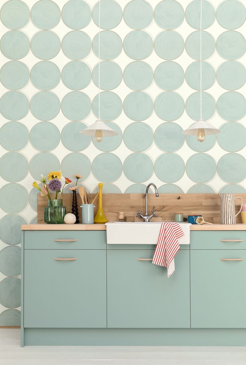 All Around Wallpaper - Bleu Fumee Dore - Caselio - 102886020