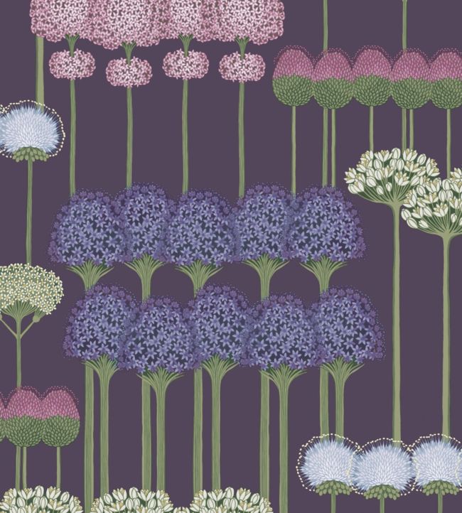Allium Wallpaper - Mulberry & Heather on Violet - 115/12036 - Cole & Son - Premier Wallcovering