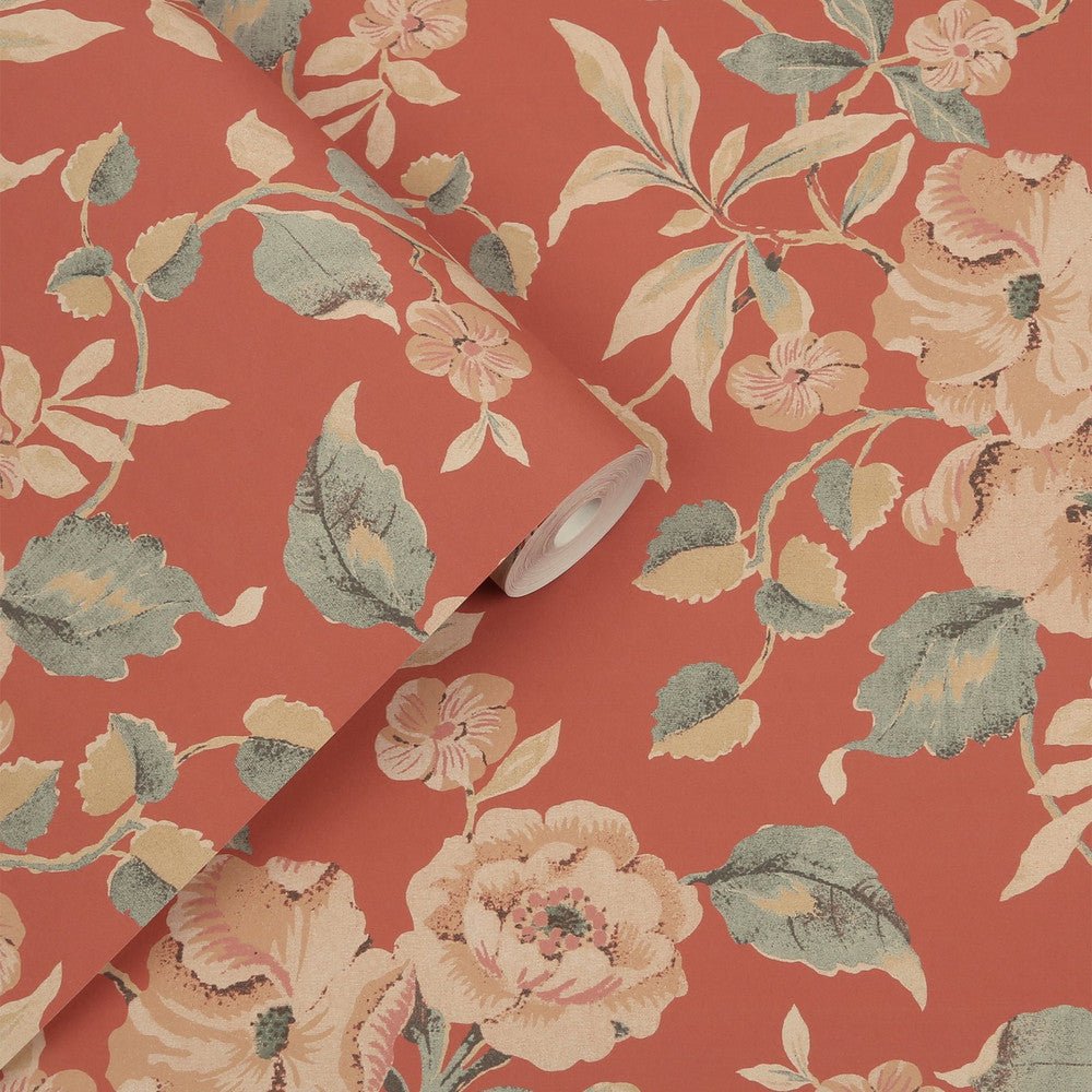 Alyworth Trail Wallpaper - Terracotta - Laura Ashley - 127395 - Premier Wallcovering