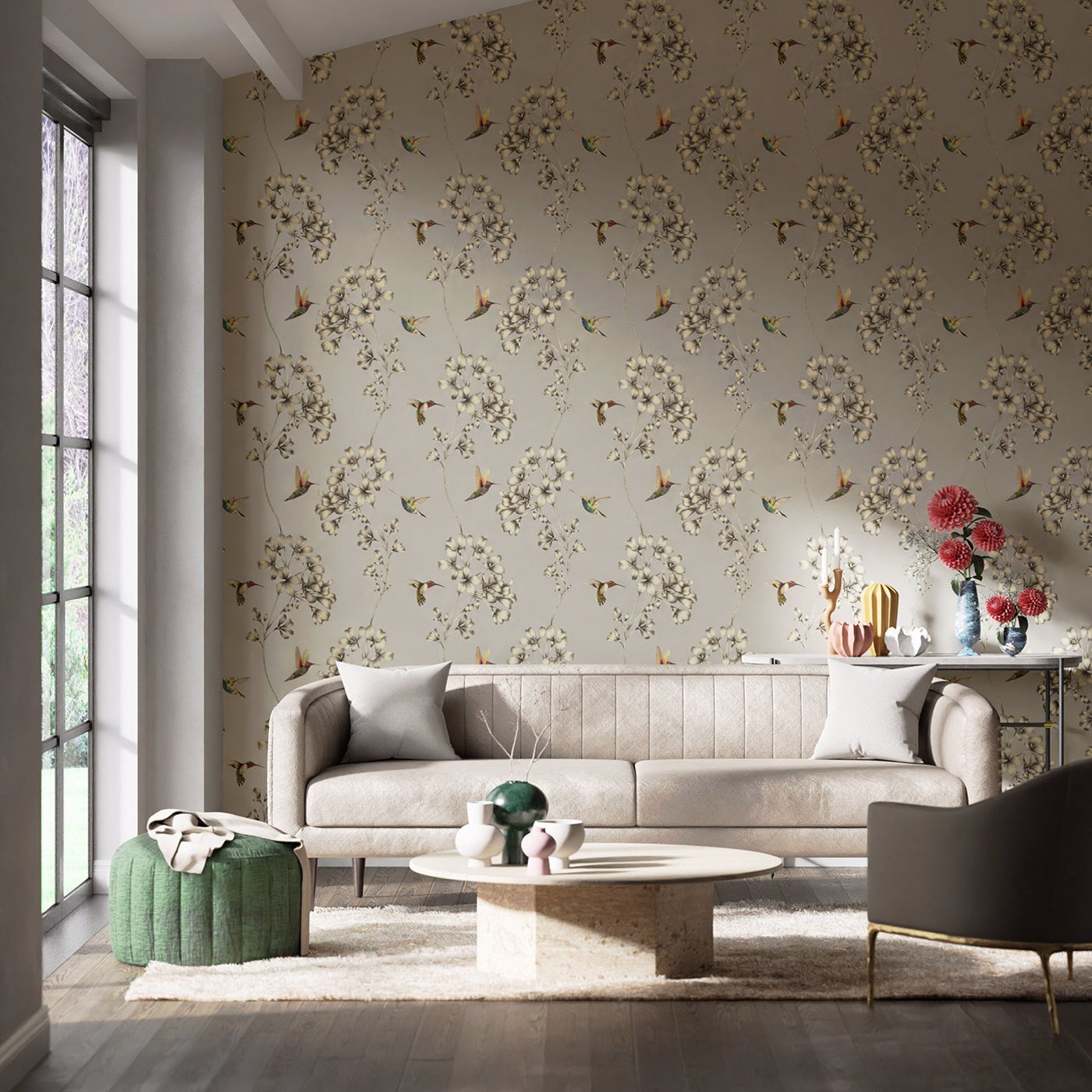 Amazilia Wallpaper - Silver - Harlequin - HAMA111062