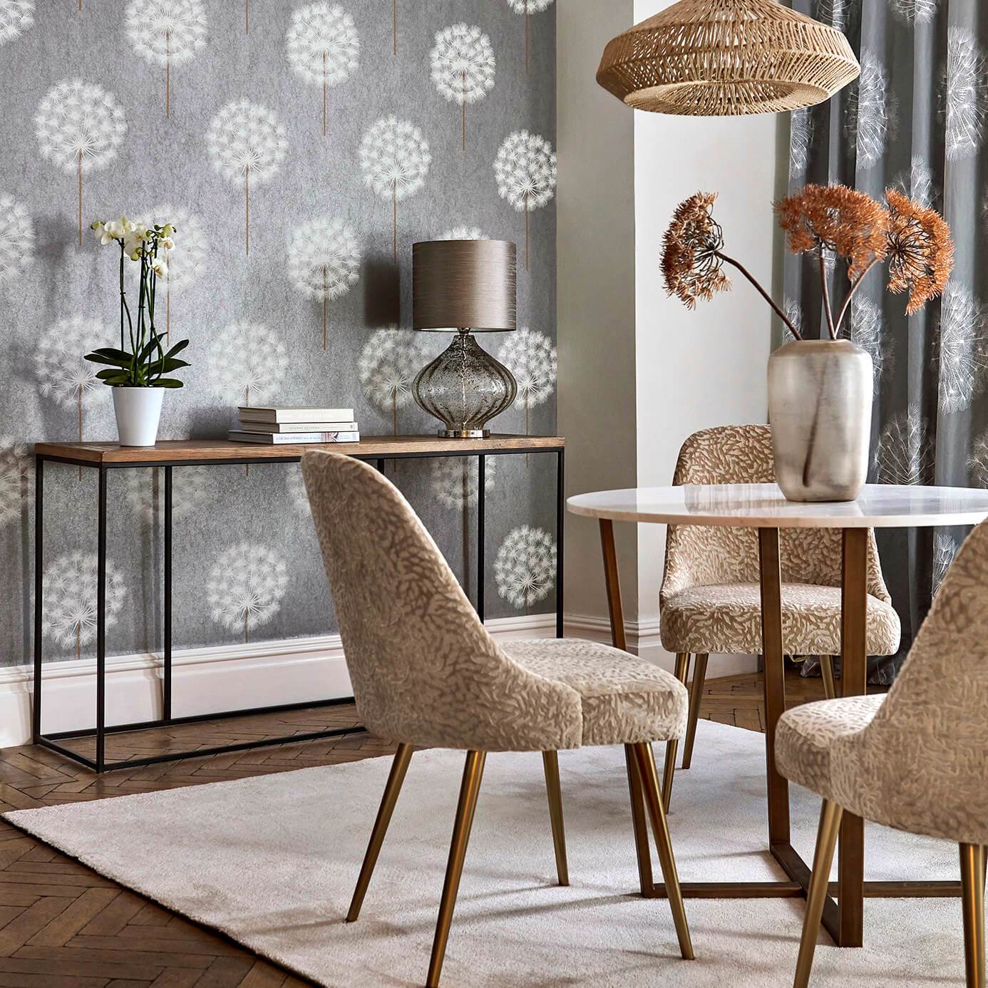 Amity Wallpaper - Pewter/Brass - Harlequin - HPUT111888