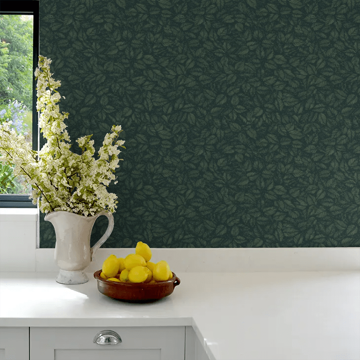 Amorina Wallpaper - Black & Green - Boråstapeter - 1771 - Premier Wallcovering