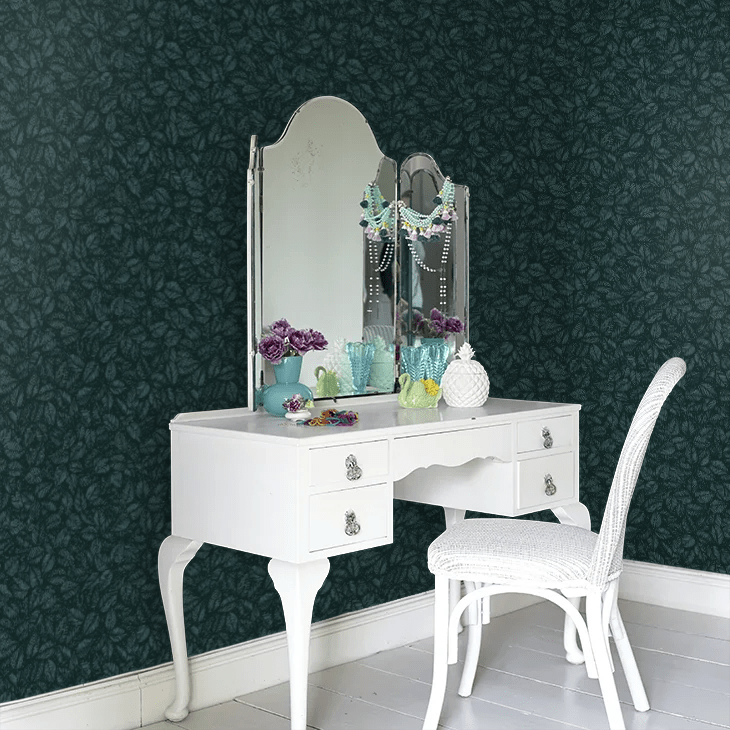 Amorina Wallpaper - Navy and Green - Boråstapeter - 1770 - Premier Wallcovering