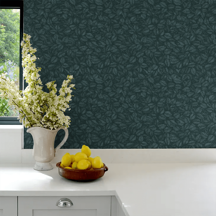 Amorina Wallpaper - Navy and Green - Boråstapeter - 1770 - Premier Wallcovering