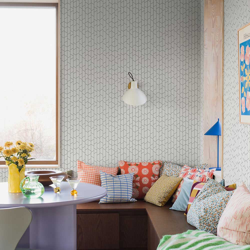 Angle Wallpaper - Black / White - Boråstapeter - 4738 - Premier Wallcovering