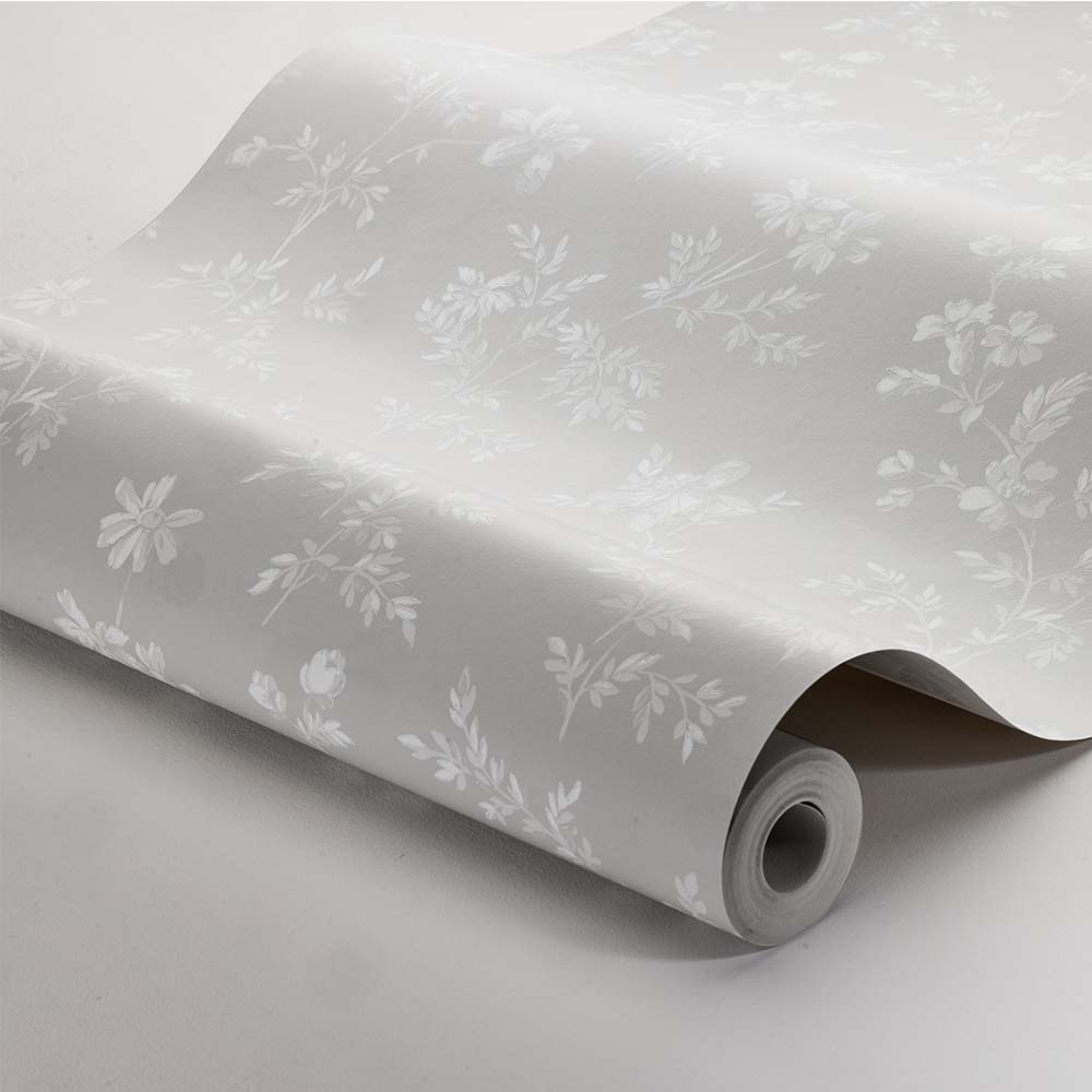 Angsblomma Wallpaper - Feather Grey - Boråstapeter - 3274 - Premier Wallcovering