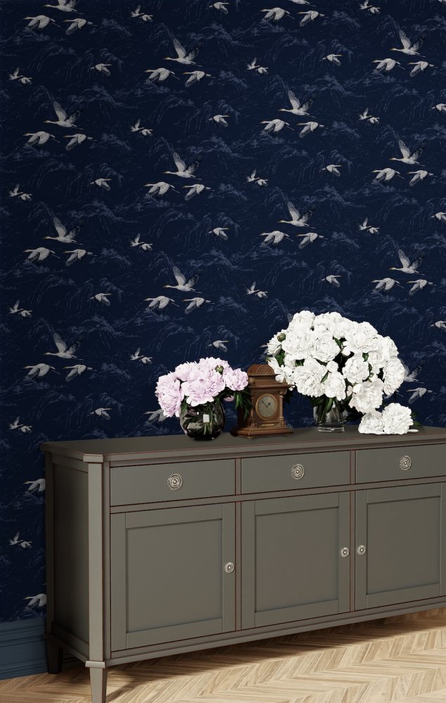 Animalia Wallpaper - Midnight - Laura Ashley - 114894 - Premier Wallcovering