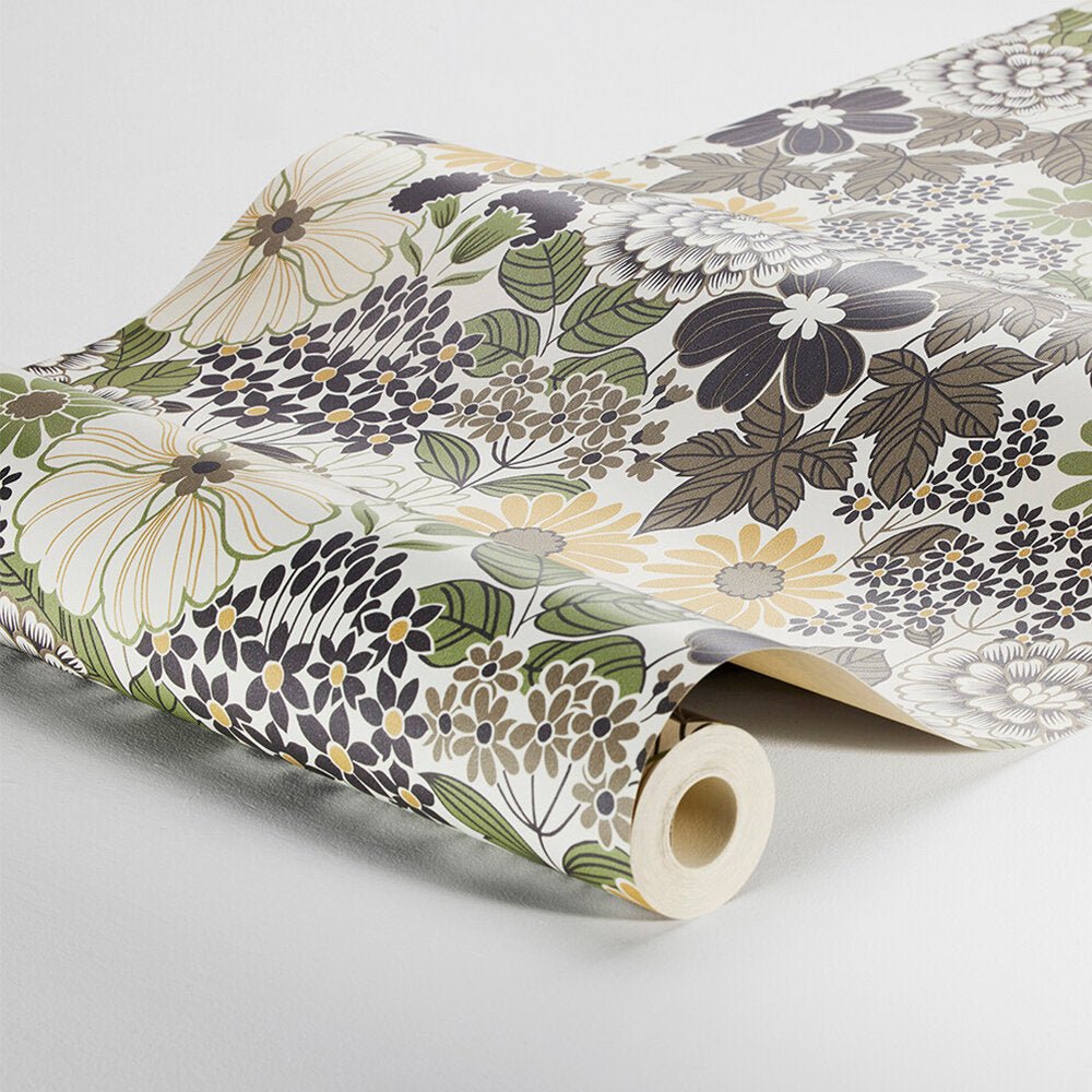 Anita Wallpaper - Brown/ Yellow - Boråstapeter - 2033 - Premier Wallcovering