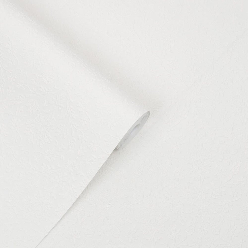 Annecy Paintable Wallpaper - White - Laura Ashley - 113418 - Premier Wallcovering