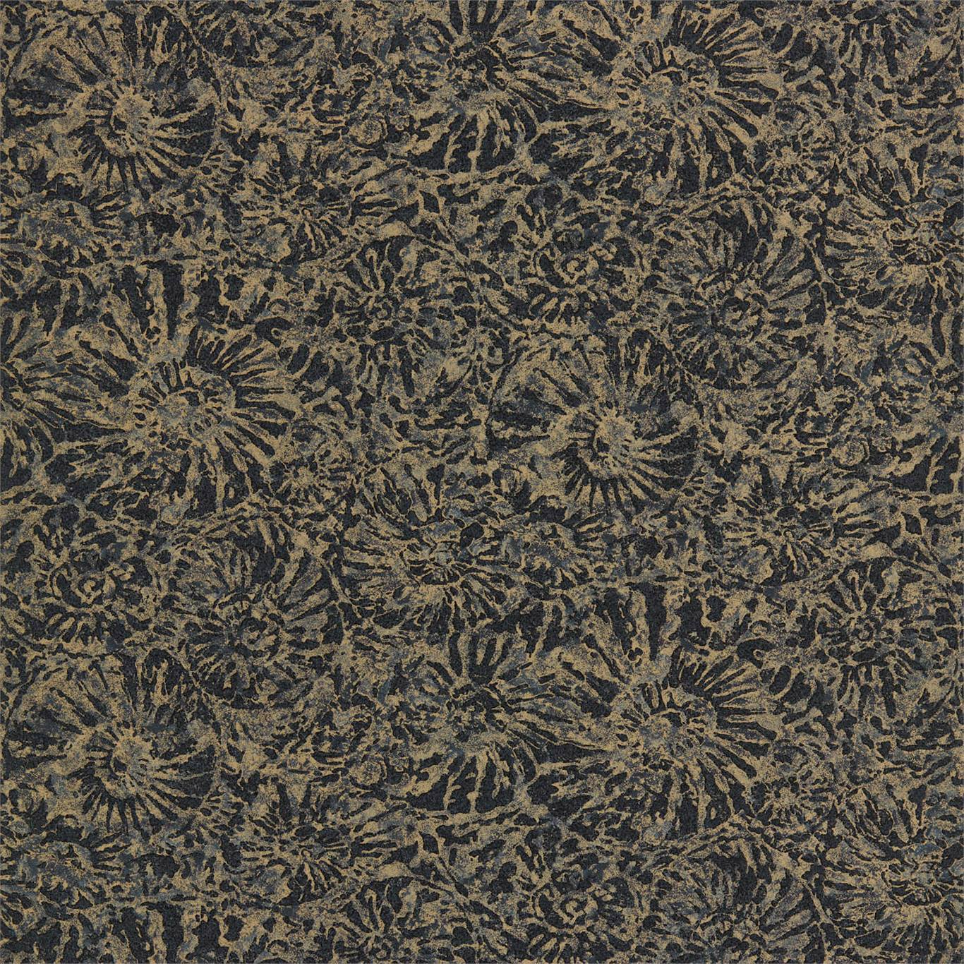 Anthology Ammonite Wallpaper - Charcoal/Brass - Harlequin - EANW112562