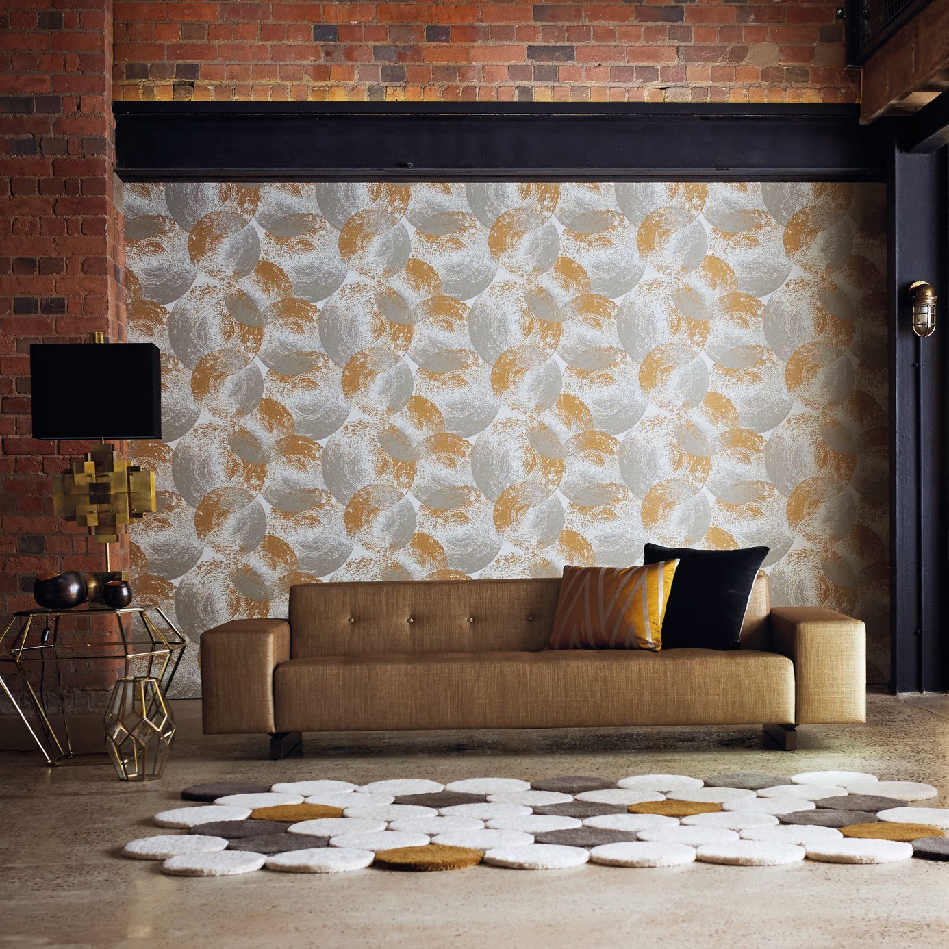Anthology Ellipse Wallpaper - Copper/Granite - Harlequin - EANT111129