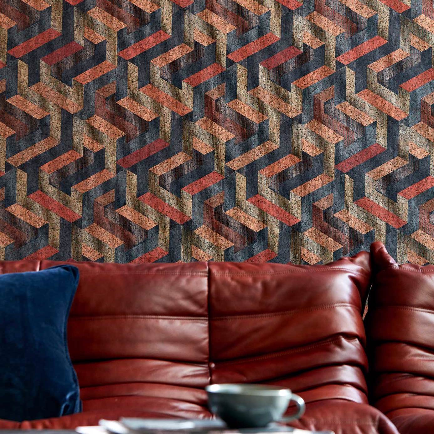 Anthology Escheresque Wallpaper - Copper/Slate - Harlequin - EANW112583