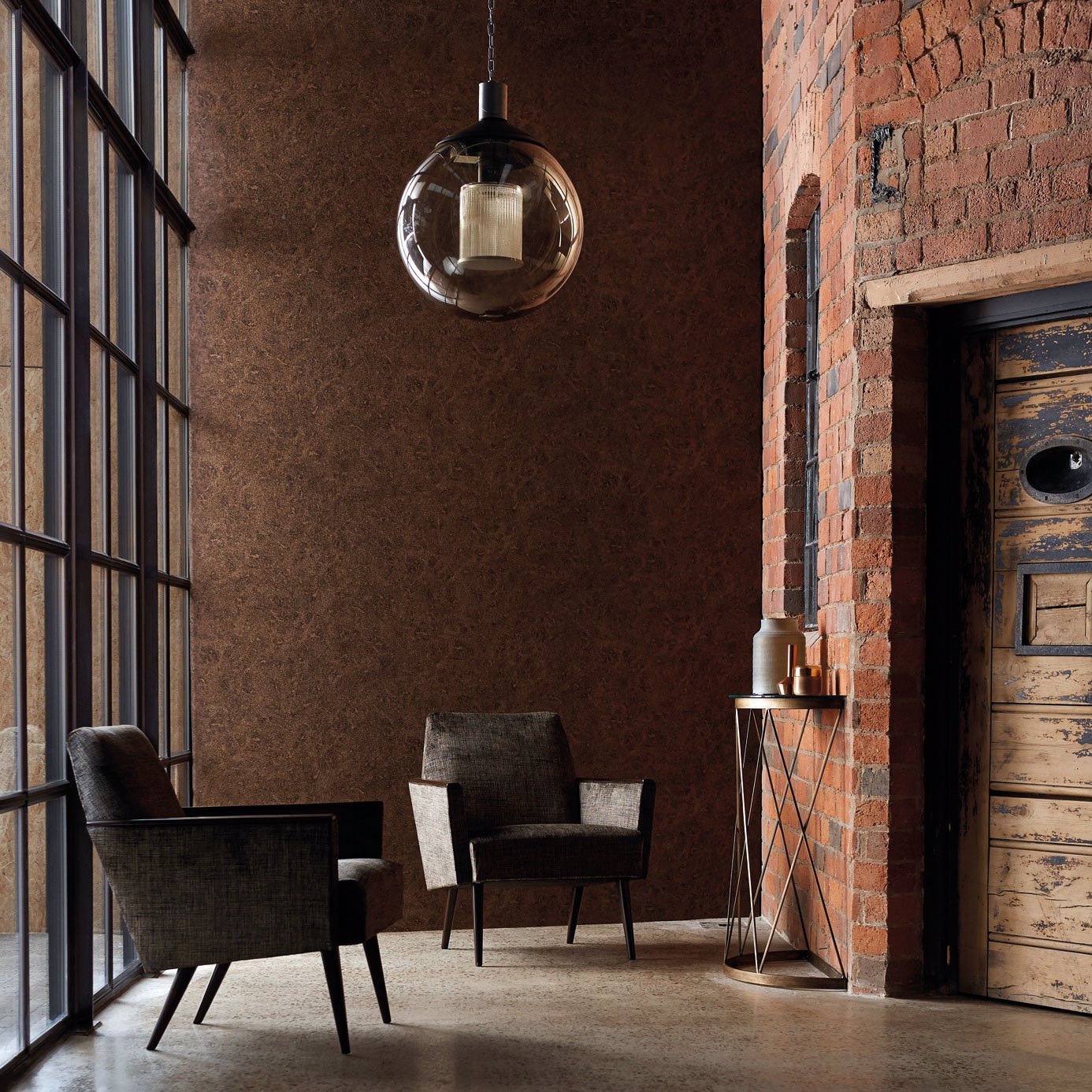 Anthology Lacquer Wallpaper - Walnut - Harlequin - EANT111133