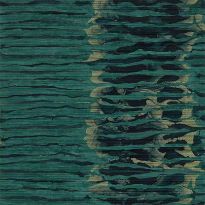 Anthology Ripple Stripe Wallpaper - Emerald/Kingfisher - Harlequin - EANW112579