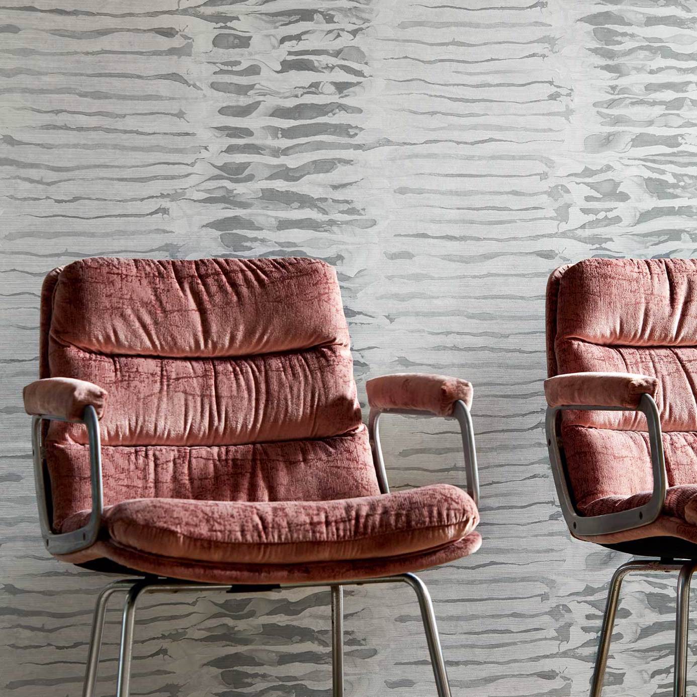 Anthology Ripple Stripe Wallpaper - Mist - Harlequin - EANW112580