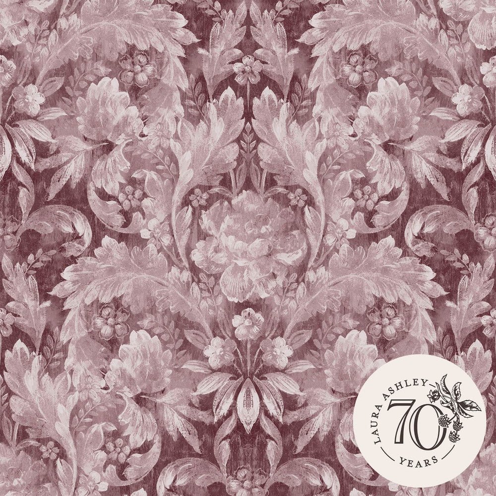 Apolline Wallpaper - Pale Blackberry - Laura Ashley - 121085 - Premier Wallcovering