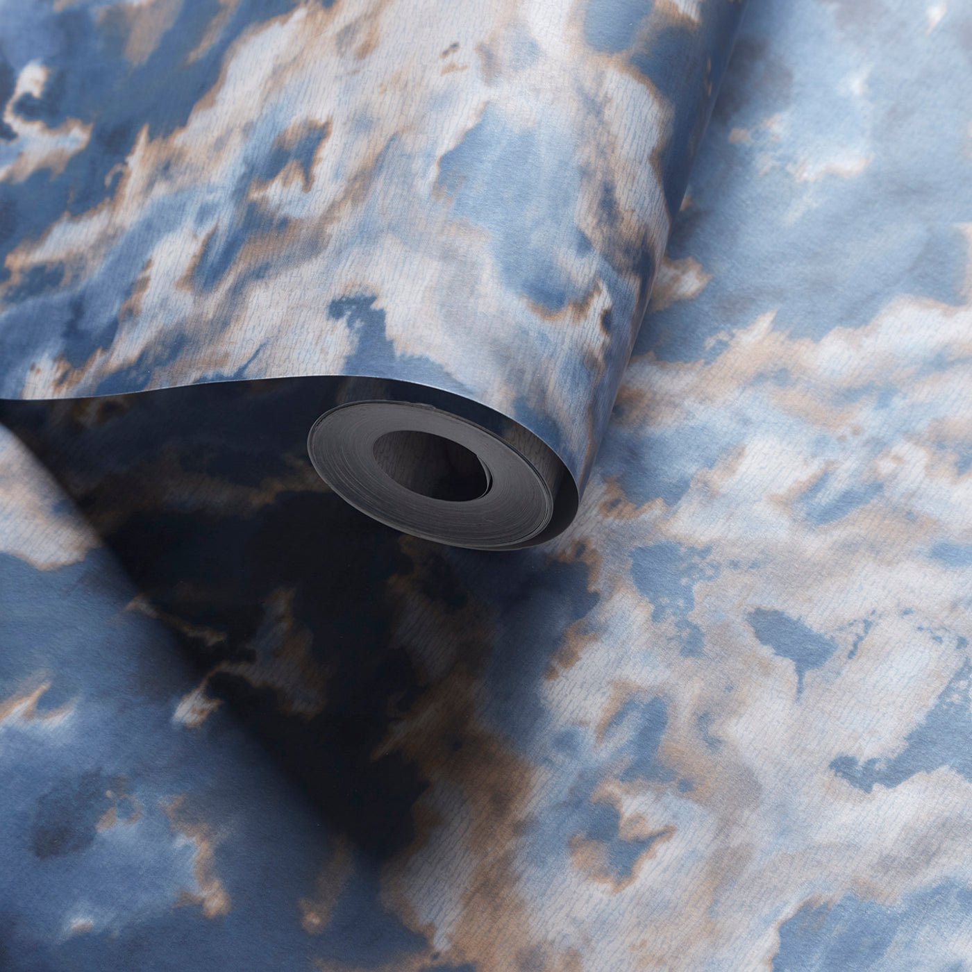 Aqueous Wallpaper - Midnight/Spice - Clarke & Clarke - W0147/02 - Premier Wallcovering