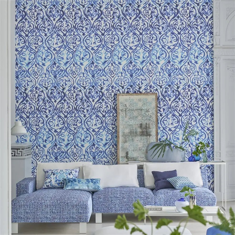 Arabesque Wallpaper - Cobalt - PDG1029/01 - Designers Guild