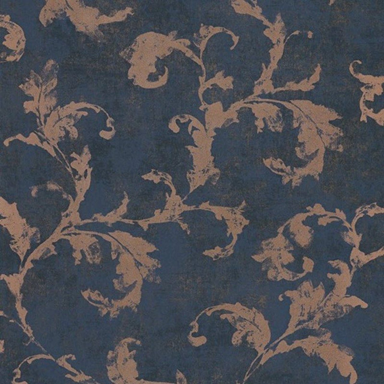Arabesques Montsegur Wallpaper - Bleu Encre - Casadeco - 80796475 - Premier Wallcovering